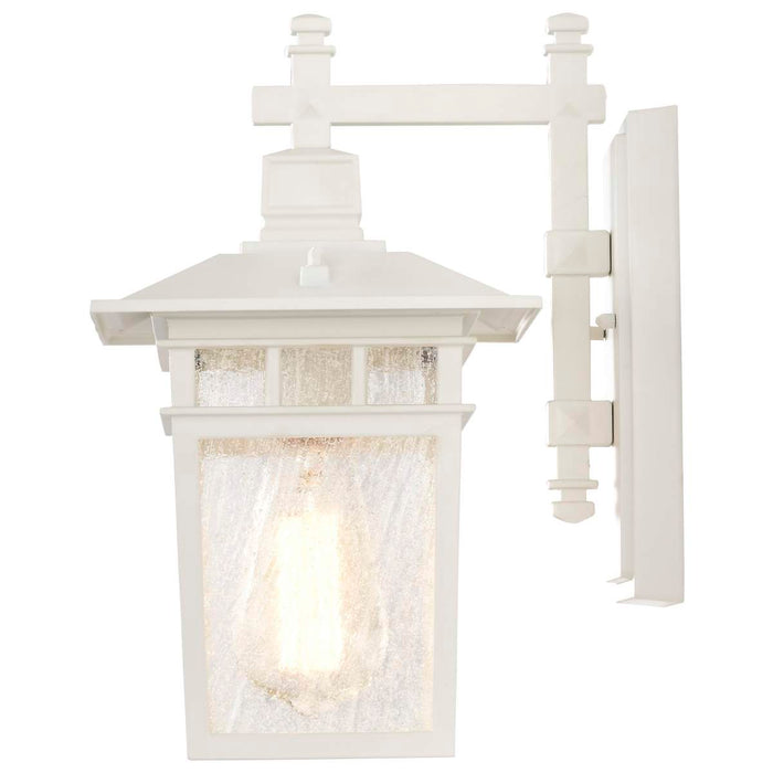Wall Lantern Nuvo 60-4951 Cove Neck - 1 Light - 12 in. - Outdoor Lantern with Clear Seed Glass - White Finish Nuvo