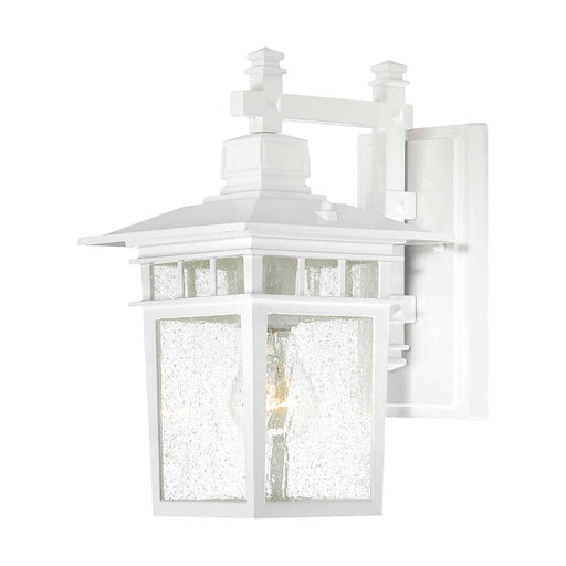 Wall Lantern Nuvo 60-4951 Cove Neck - 1 Light - 12 in. - Outdoor Lantern with Clear Seed Glass - White Finish Nuvo