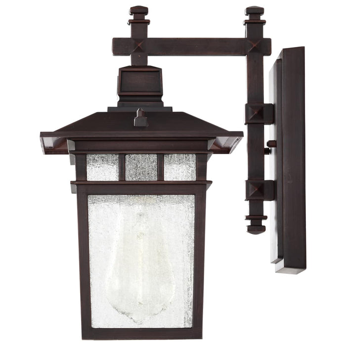 Wall Lantern Nuvo 60-4952 Cove Neck - 1 Light - 12 in. - Outdoor Lantern with Clear Seed Glass - Rustic Bronze Finish Nuvo