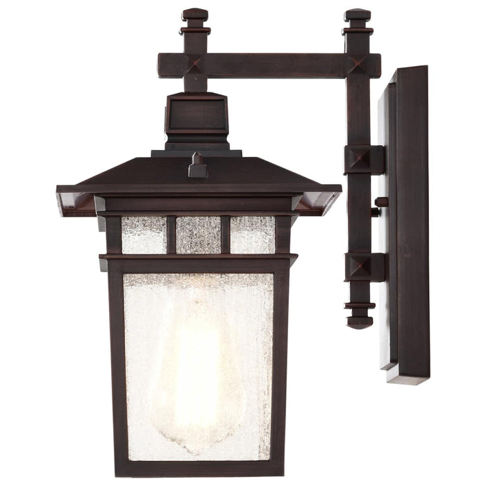 Wall Lantern Nuvo 60-4952 Cove Neck - 1 Light - 12 in. - Outdoor Lantern with Clear Seed Glass - Rustic Bronze Finish Nuvo