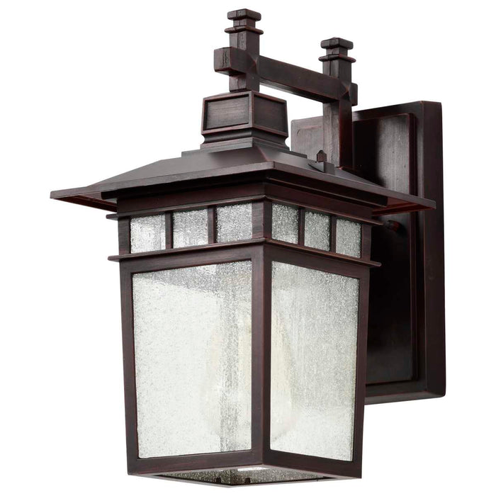 Wall Lantern Nuvo 60-4952 Cove Neck - 1 Light - 12 in. - Outdoor Lantern with Clear Seed Glass - Rustic Bronze Finish Nuvo