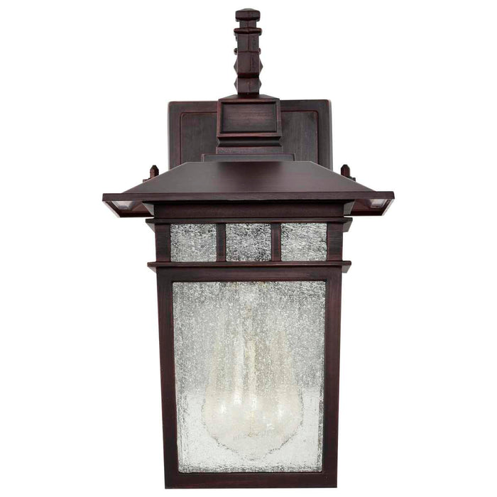 Wall Lantern Nuvo 60-4952 Cove Neck - 1 Light - 12 in. - Outdoor Lantern with Clear Seed Glass - Rustic Bronze Finish Nuvo