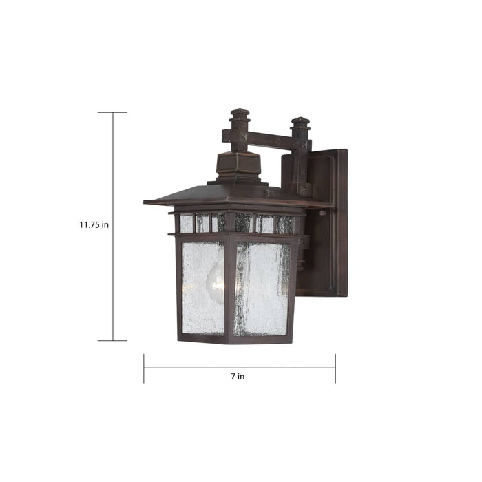Wall Lantern Nuvo 60-4952 Cove Neck - 1 Light - 12 in. - Outdoor Lantern with Clear Seed Glass - Rustic Bronze Finish Nuvo