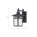 Wall Lantern Nuvo 60-4953 Cove Neck - 1 Light - 12 in. - Outdoor Lantern with Clear Seed Glass - Textured Black Finish Nuvo
