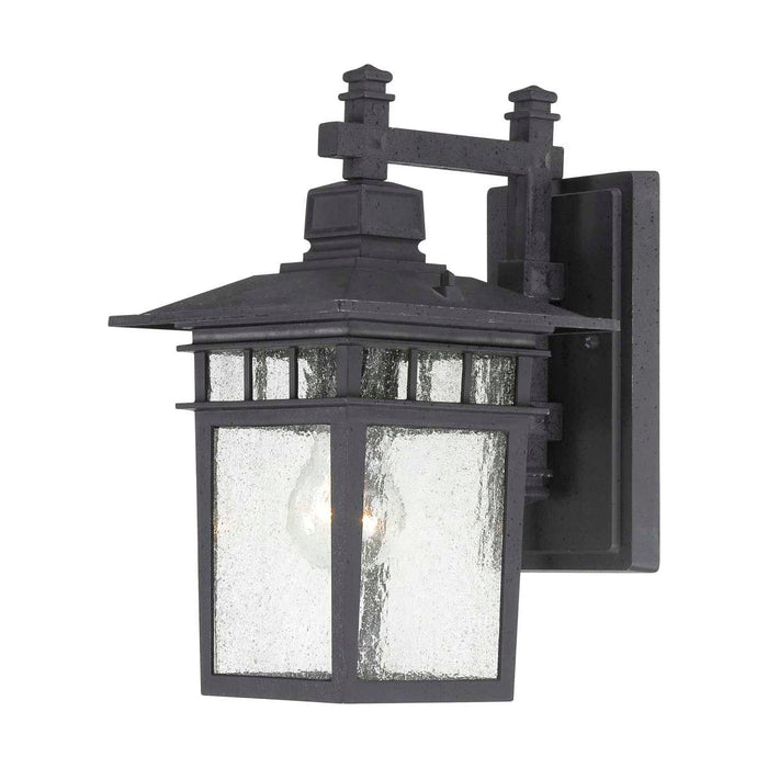 Wall Lantern Nuvo 60-4953 Cove Neck - 1 Light - 12 in. - Outdoor Lantern with Clear Seed Glass - Textured Black Finish Nuvo