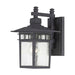 Wall Lantern Nuvo 60-4953 Cove Neck - 1 Light - 12 in. - Outdoor Lantern with Clear Seed Glass - Textured Black Finish Nuvo