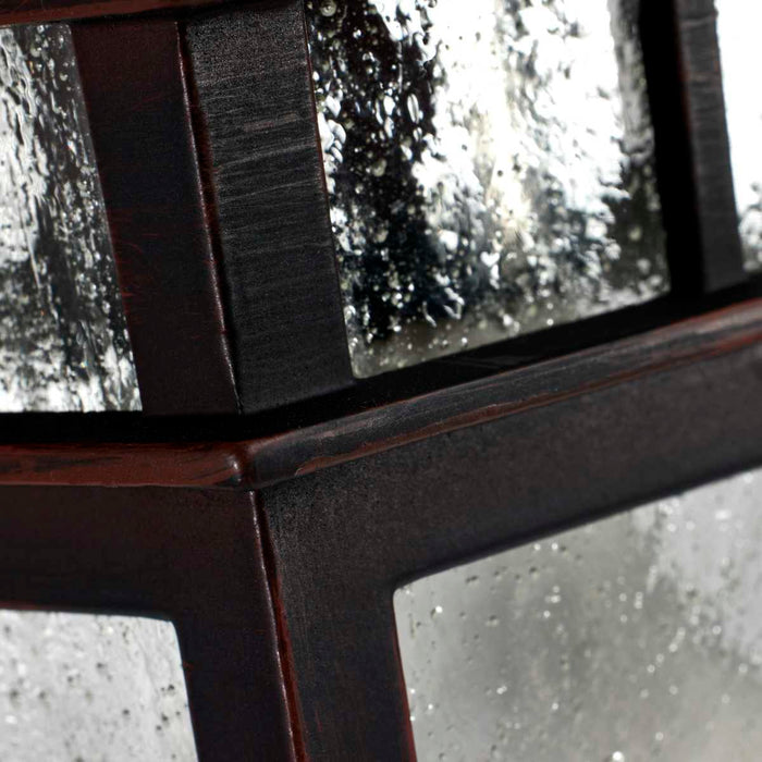 Hanging Lantern Nuvo 60-4955 Cove Neck - 1 Light - 12 in. - Outdoor Hang with Clear Seed Glass - Rustic Bronze Finish Nuvo