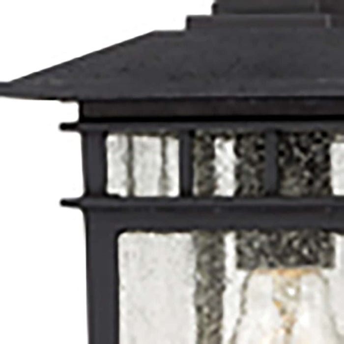 Hanging Lantern Nuvo 60-4956 Cove Neck - 1 Light - 12 in. - Outdoor Hang with Clear Seed Glass - Textured Black Finish Nuvo