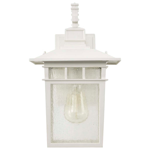 Wall Lantern Nuvo 60-4957 Cove Neck - 1 Light - 14 in. - Outdoor Lantern with Clear Seed Glass - White Finish Nuvo