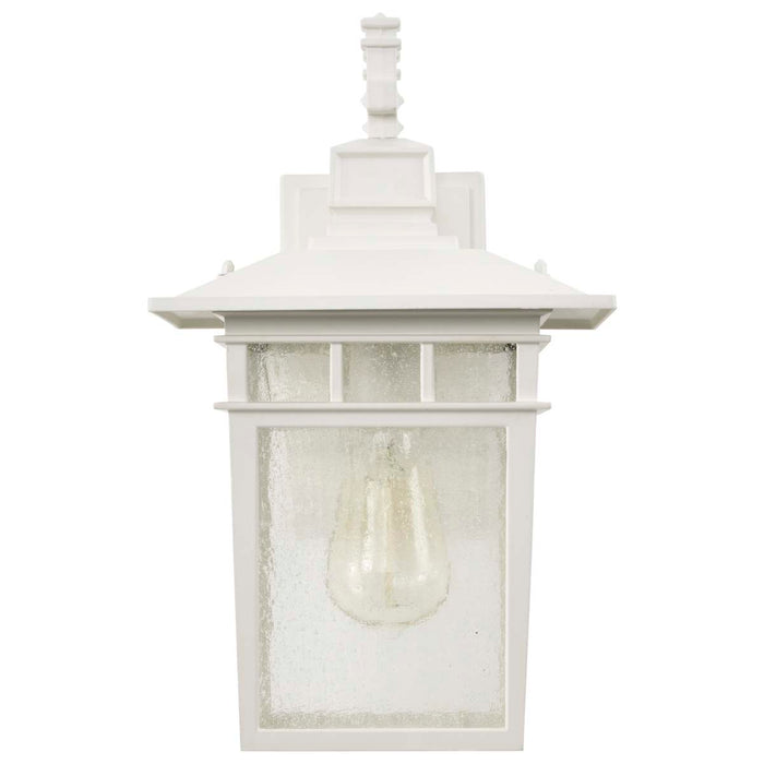 Wall Lantern Nuvo 60-4957 Cove Neck - 1 Light - 14 in. - Outdoor Lantern with Clear Seed Glass - White Finish Nuvo