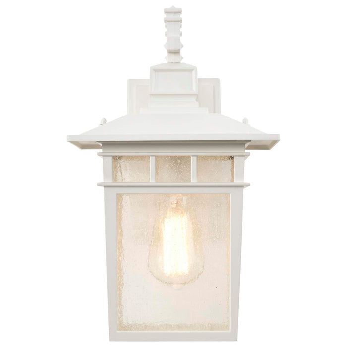 Wall Lantern Nuvo 60-4957 Cove Neck - 1 Light - 14 in. - Outdoor Lantern with Clear Seed Glass - White Finish Nuvo