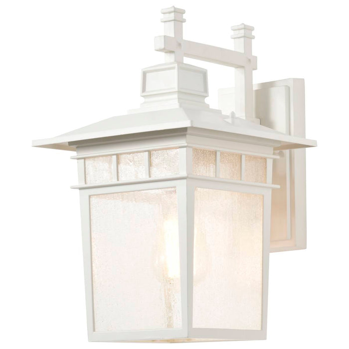 Wall Lantern Nuvo 60-4957 Cove Neck - 1 Light - 14 in. - Outdoor Lantern with Clear Seed Glass - White Finish Nuvo