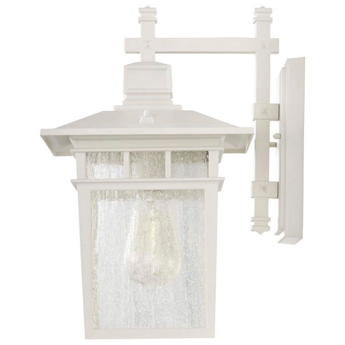 Wall Lantern Nuvo 60-4957 Cove Neck - 1 Light - 14 in. - Outdoor Lantern with Clear Seed Glass - White Finish Nuvo