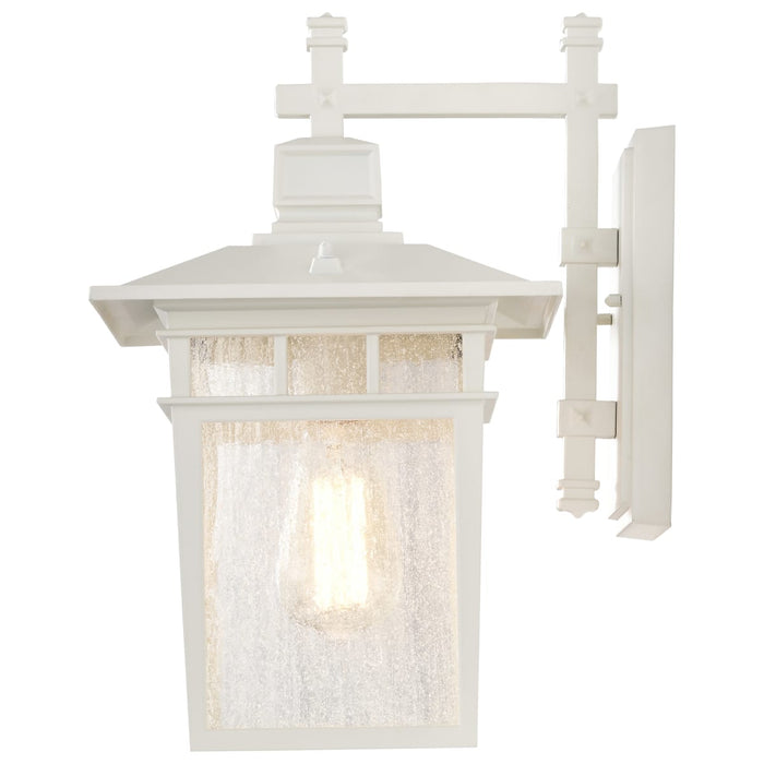Wall Lantern Nuvo 60-4957 Cove Neck - 1 Light - 14 in. - Outdoor Lantern with Clear Seed Glass - White Finish Nuvo