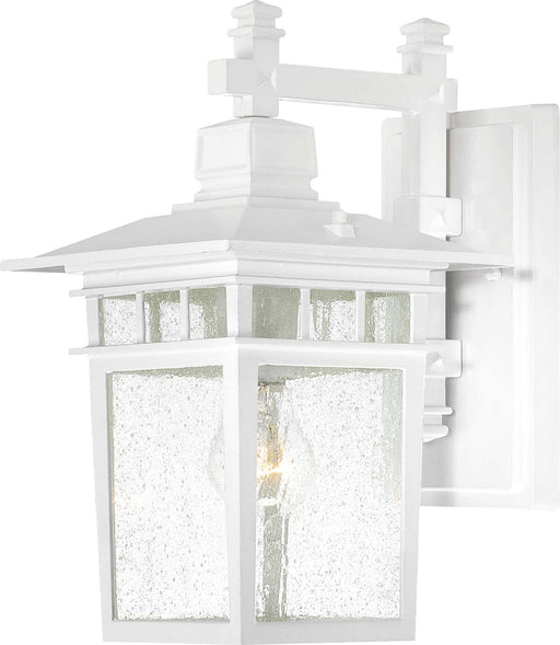 Wall Lantern Nuvo 60-4957 Cove Neck - 1 Light - 14 in. - Outdoor Lantern with Clear Seed Glass - White Finish Nuvo