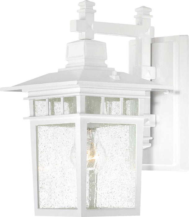 Wall Lantern Nuvo 60-4957 Cove Neck - 1 Light - 14 in. - Outdoor Lantern with Clear Seed Glass - White Finish Nuvo