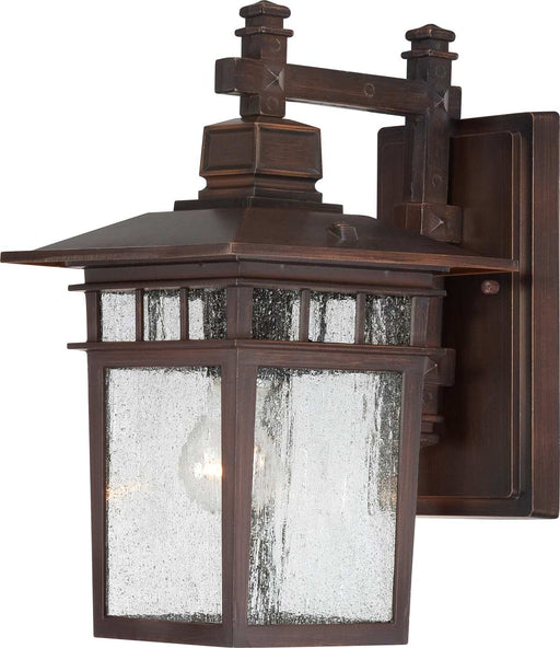 Wall Lantern Nuvo 60-4958 Cove Neck - 1 Light - 14 in. - Outdoor Lantern with Clear Seed Glass - Rustic Bronze Finish Nuvo