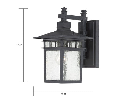 Wall Lantern Nuvo 60-4959 Cove Neck - 1 Light - 14 in. - Outdoor Lantern with Clear Seed Glass - Textured Black Finish Nuvo