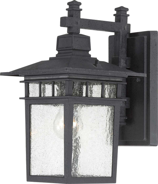 Wall Lantern Nuvo 60-4959 Cove Neck - 1 Light - 14 in. - Outdoor Lantern with Clear Seed Glass - Textured Black Finish Nuvo