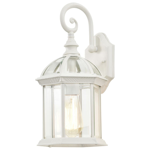Wall Lantern Nuvo 60-4961 Boxwood - 1 Light - 15 in. - Outdoor Wall with Clear Seed Glass - White Finish Nuvo