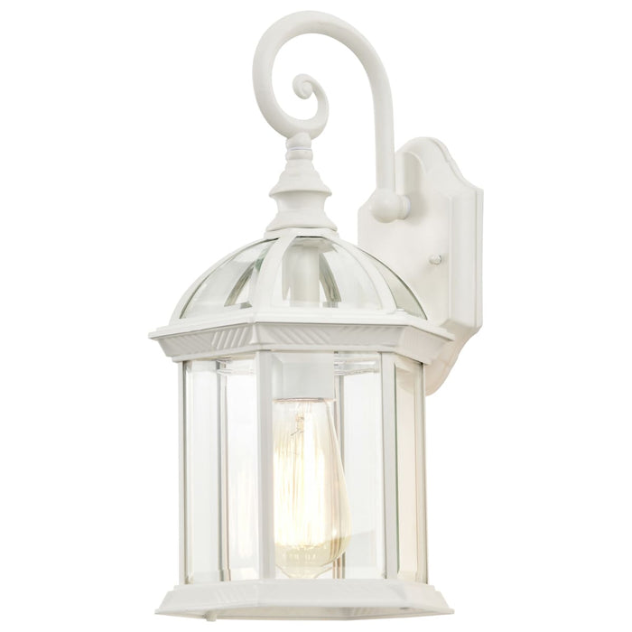 Wall Lantern Nuvo 60-4961 Boxwood - 1 Light - 15 in. - Outdoor Wall with Clear Seed Glass - White Finish Nuvo