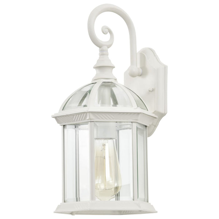 Wall Lantern Nuvo 60-4961 Boxwood - 1 Light - 15 in. - Outdoor Wall with Clear Seed Glass - White Finish Nuvo
