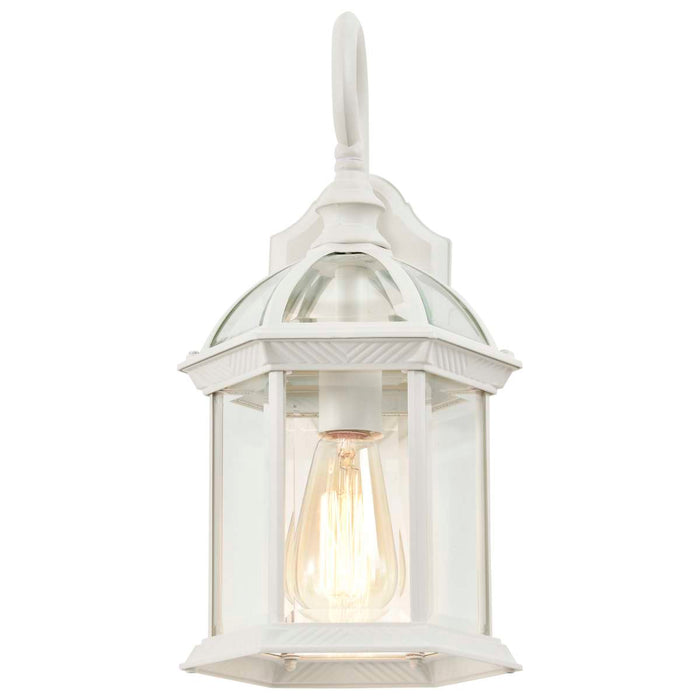 Wall Lantern Nuvo 60-4961 Boxwood - 1 Light - 15 in. - Outdoor Wall with Clear Seed Glass - White Finish Nuvo