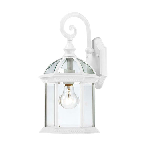 Wall Lantern Nuvo 60-4961 Boxwood - 1 Light - 15 in. - Outdoor Wall with Clear Seed Glass - White Finish Nuvo