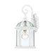 Wall Lantern Nuvo 60-4961 Boxwood - 1 Light - 15 in. - Outdoor Wall with Clear Seed Glass - White Finish Nuvo