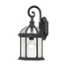 Wall Lantern Nuvo 60-4963 Boxwood - 1 Light - 15 in. - Outdoor Wall with Clear Beveled Glass - Textured Black Finish Nuvo