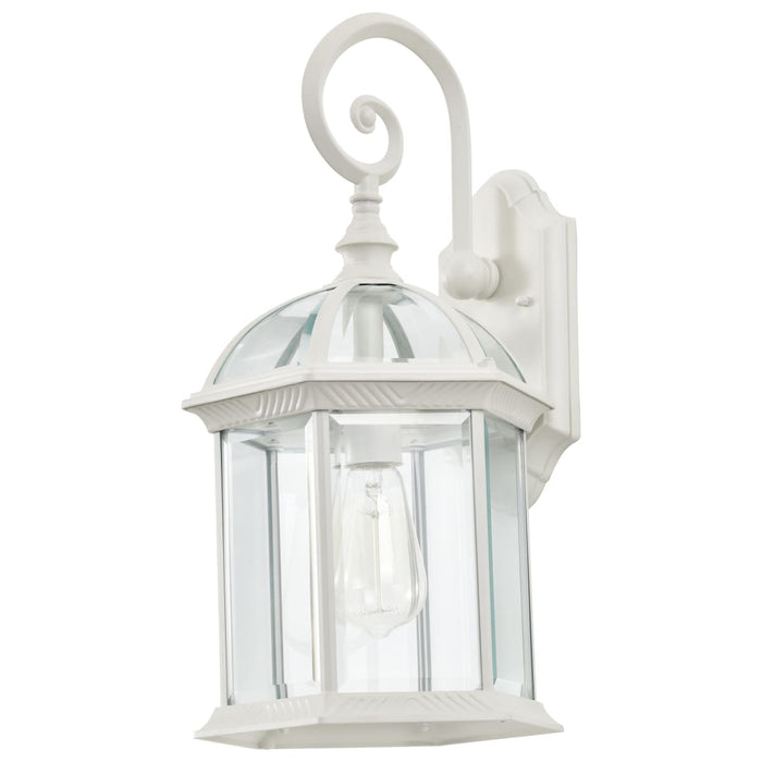 Wall Lantern Nuvo 60-4964 Boxwood - 1 Light - 19 in. - Outdoor Wall with Clear Beveled Glass - White Finish Nuvo