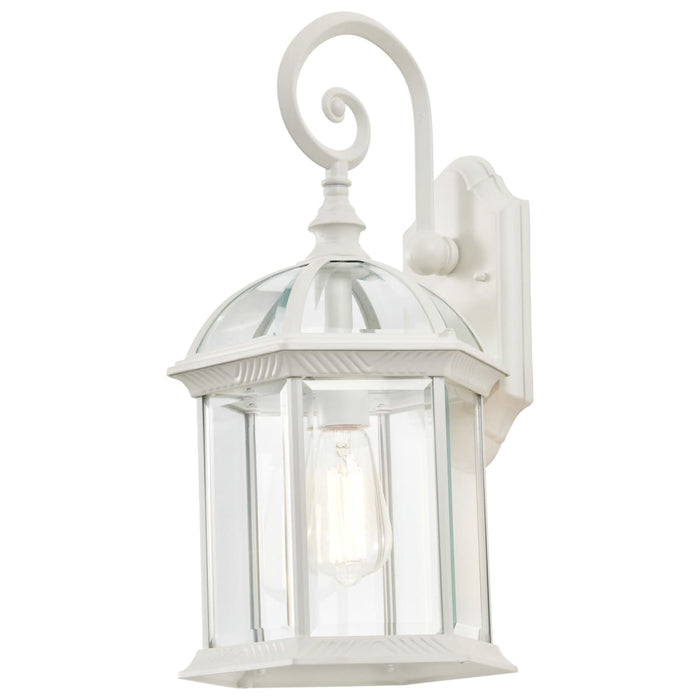 Wall Lantern Nuvo 60-4964 Boxwood - 1 Light - 19 in. - Outdoor Wall with Clear Beveled Glass - White Finish Nuvo