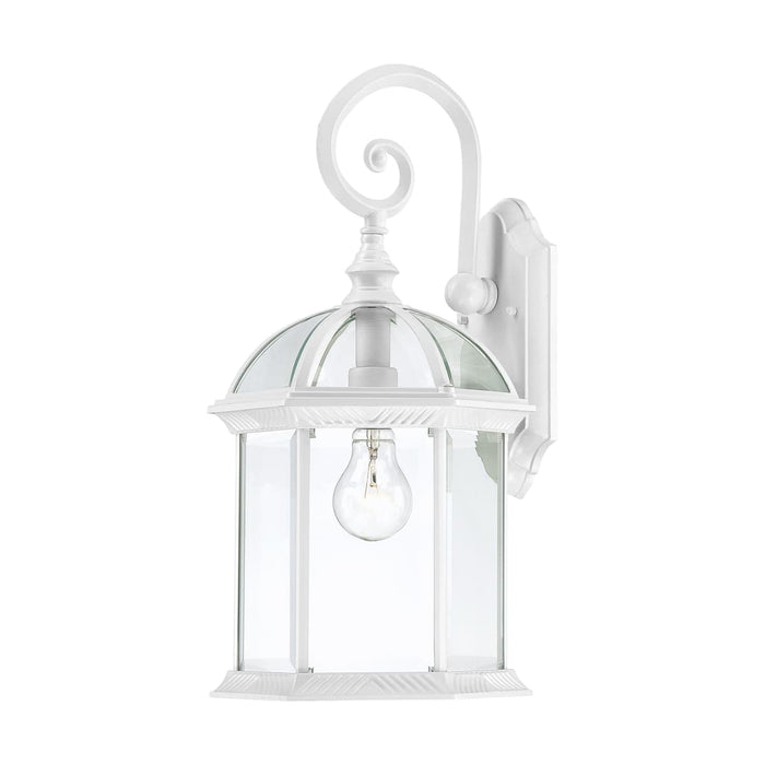 Wall Lantern Nuvo 60-4964 Boxwood - 1 Light - 19 in. - Outdoor Wall with Clear Beveled Glass - White Finish Nuvo