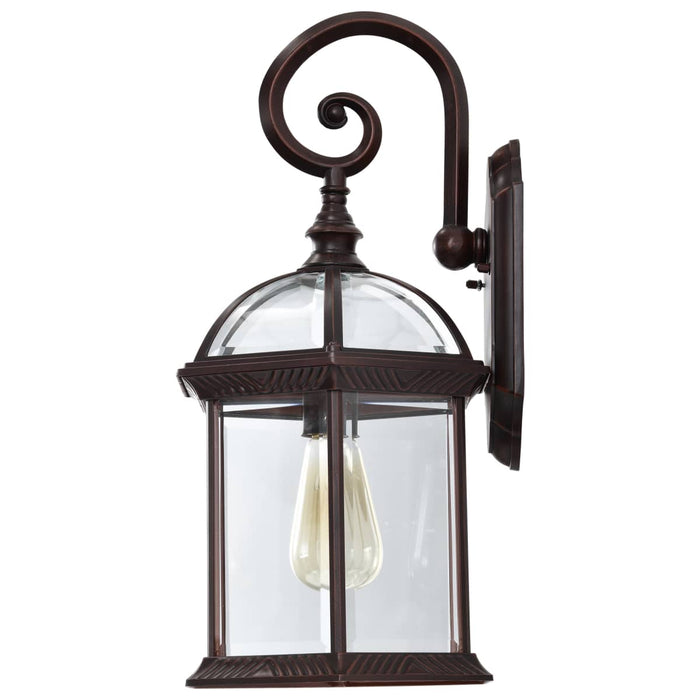 Wall Lantern Nuvo 60-4965 Boxwood - 1 Light - 19 in. - Outdoor Wall with Clear Beveled Glass - Rustic Bronze Finish Nuvo