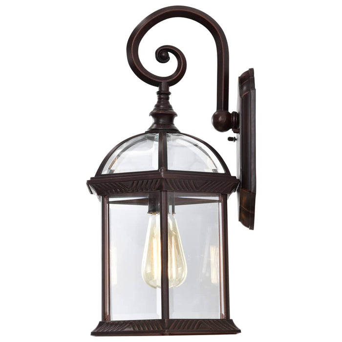 Wall Lantern Nuvo 60-4965 Boxwood - 1 Light - 19 in. - Outdoor Wall with Clear Beveled Glass - Rustic Bronze Finish Nuvo