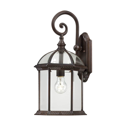 Wall Lantern Nuvo 60-4965 Boxwood - 1 Light - 19 in. - Outdoor Wall with Clear Beveled Glass - Rustic Bronze Finish Nuvo
