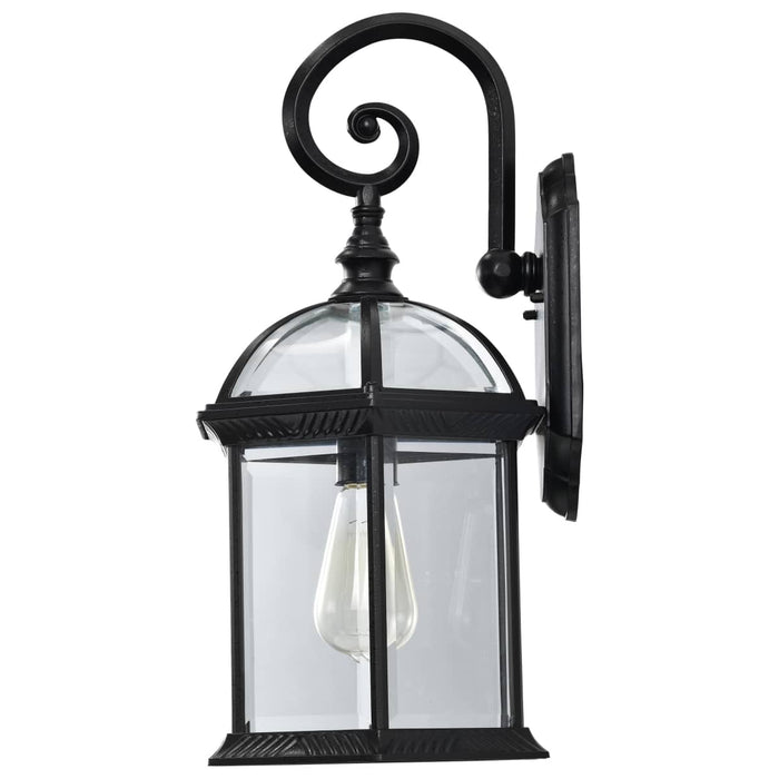 Wall Lantern Nuvo 60-4966 Boxwood - 1 Light - 19 in. - Outdoor Wall with Clear Beveled Glass - Textured Black Finish Nuvo