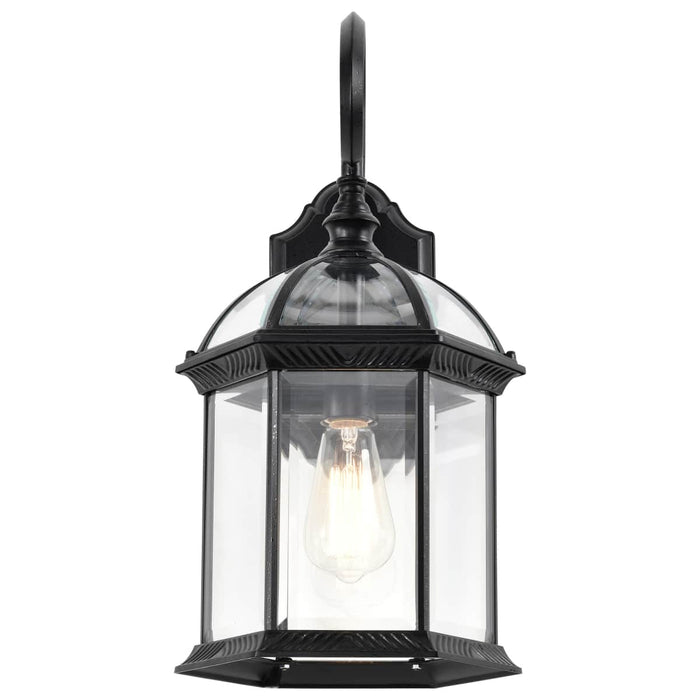 Wall Lantern Nuvo 60-4966 Boxwood - 1 Light - 19 in. - Outdoor Wall with Clear Beveled Glass - Textured Black Finish Nuvo