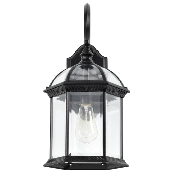 Wall Lantern Nuvo 60-4966 Boxwood - 1 Light - 19 in. - Outdoor Wall with Clear Beveled Glass - Textured Black Finish Nuvo