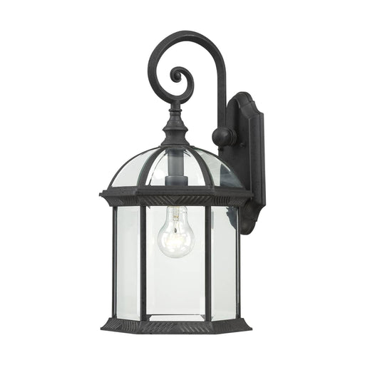 Wall Lantern Nuvo 60-4966 Boxwood - 1 Light - 19 in. - Outdoor Wall with Clear Beveled Glass - Textured Black Finish Nuvo