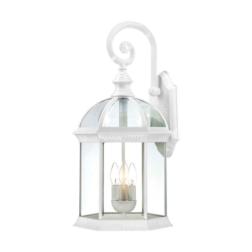 Wall Lantern Nuvo 60-4967 Boxwood - 3 Light - 26 in. - Outdoor Wall with Clear Beveled Glass - White Finish Nuvo