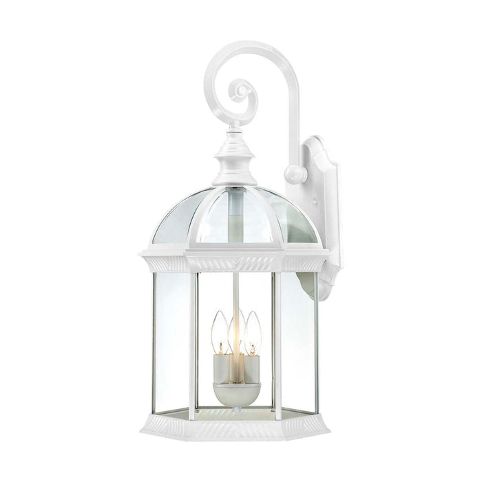Wall Lantern Nuvo 60-4967 Boxwood - 3 Light - 26 in. - Outdoor Wall with Clear Beveled Glass - White Finish Nuvo