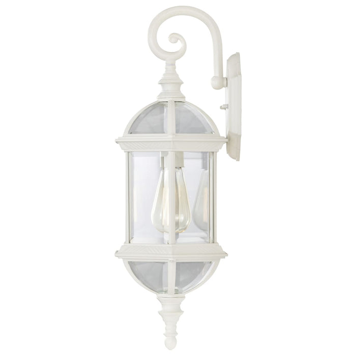 Wall Lantern Nuvo 60-4971 Boxwood - 1 Light - 22 in. - Outdoor Wall with Clear Beveled Glass - White Finish Nuvo