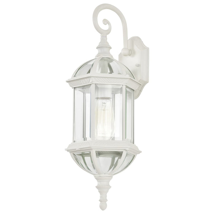 Wall Lantern Nuvo 60-4971 Boxwood - 1 Light - 22 in. - Outdoor Wall with Clear Beveled Glass - White Finish Nuvo
