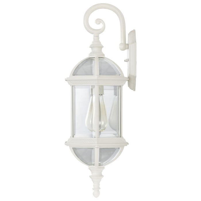 Wall Lantern Nuvo 60-4971 Boxwood - 1 Light - 22 in. - Outdoor Wall with Clear Beveled Glass - White Finish Nuvo