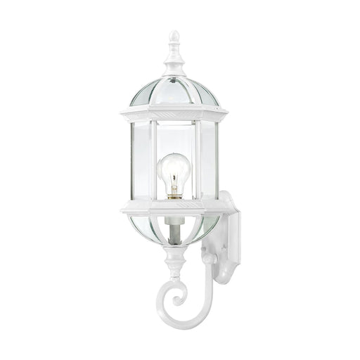 Wall Lantern Nuvo 60-4971 Boxwood - 1 Light - 22 in. - Outdoor Wall with Clear Beveled Glass - White Finish Nuvo
