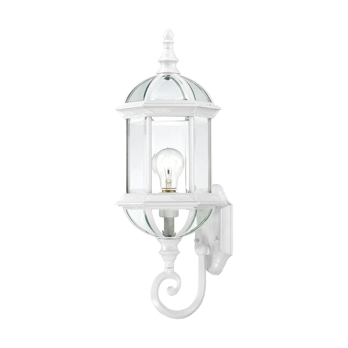 Wall Lantern Nuvo 60-4971 Boxwood - 1 Light - 22 in. - Outdoor Wall with Clear Beveled Glass - White Finish Nuvo