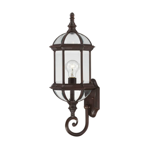 Wall Lantern Nuvo 60-4972 Boxwood - 1 Light - 22 in. - Outdoor Wall with Clear Beveled Glass - Rustic Bronze Finish Nuvo