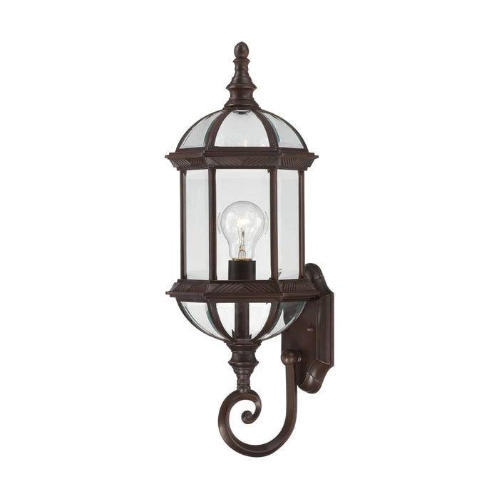 Wall Lantern Nuvo 60-4972 Boxwood - 1 Light - 22 in. - Outdoor Wall with Clear Beveled Glass - Rustic Bronze Finish Nuvo