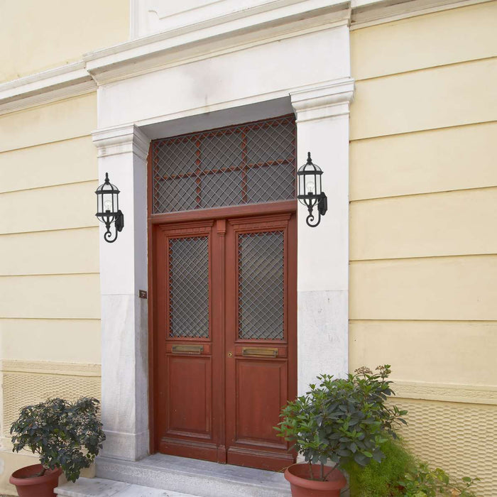 Wall Lantern Nuvo 60-4973 Boxwood - 1 Light - 22 in. - Outdoor Wall with Clear Beveled Glass - Textured Black Finish Nuvo